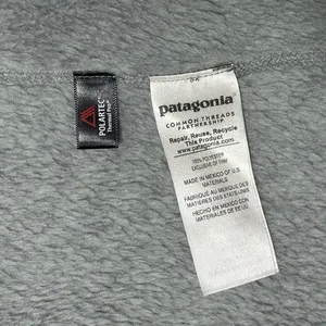 Patagonia Women’s Cozy Gray Fleece Vest‎ with Blue Detail Size Large thumbnail 8