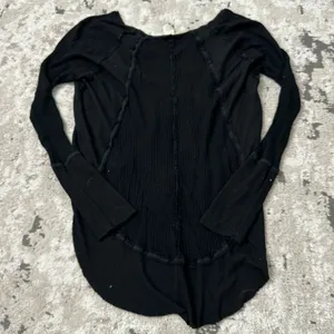 We The Free waffle texture long sleeve oversized pullover top size medium thumbnail 2