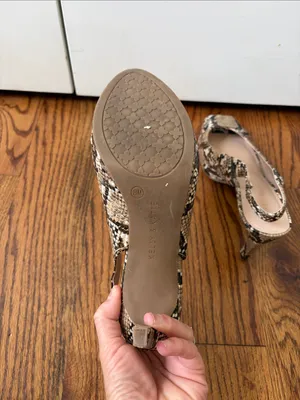 Kelly & Katie Slingback Peep-Toe Heels in Snake Print Size 8 thumbnail 5