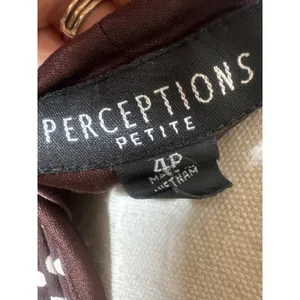 Perceptions Petite Brown & White Polka Dot Sleeveless Midi Dress - Size 4P thumbnail 5