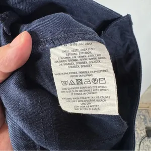Anthropologie Linen Blend Navy‎ Belted Wide Leg Pants Size 25 thumbnail 5