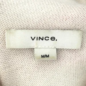 Vince.‎ Wool Cashmere Sweater Women's Stripe Mock Neck Cream Tan White Medium thumbnail 6