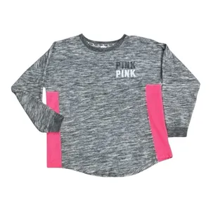 Victoria's Secret PINK Bling Holographic Foil Varsity Crew Sweatshirt Large Grey thumbnail 3
