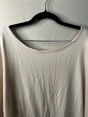 ThirdLove Slouchy Twist Back Cream Modal Oversized Soft Sweater Top XL thumbnail 4