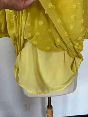 Kori Chartreuse Swiss Dot Short Sleeve Blouse thumbnail 4