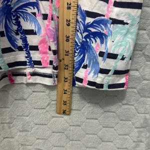 Lilly Pulitzer T-Shirt Dress Cotton Striped Palm Tree Coastal Resort Womens L thumbnail 8