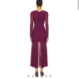 REVOLVE Long Sleeve Ruched Sheer Maxi Dress in Plum thumbnail 4