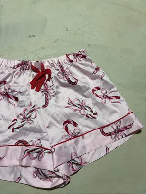 Victoria’s secret Pink Candy Cane bow Pajama Shorts medium thumbnail 5