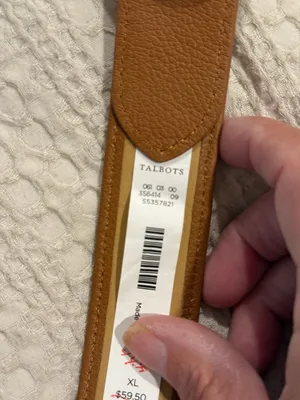 Talbots Women's Brown Leather Trim Madras Plaid Belt Size XL Gold Buckle thumbnail 4