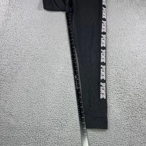 Victoria's Secret PINK Leggings Women‎ Large Charcoal Grey Logo Spellout Y2K thumbnail 5