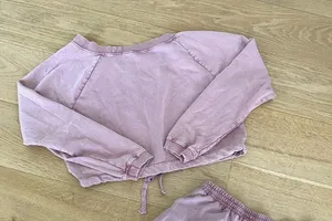 L * Space - Lounge Shorts & Crop Sweatshirt Set in Dusty Pink thumbnail 5