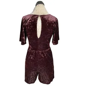 American Eagle Romper Small Velvet Y2k 90's Festival Gothic Punk Rock Whimsigoth thumbnail 4