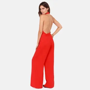 Lulus Red Halter Backless Sleeveless Jumpsuit Pants Cocktail Womens 2 thumbnail 10