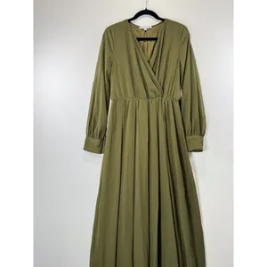 Baltic Born Womens Dress Green Lydia Maxi V Neck Surplice Waist Tie A Line Large thumbnail 7
