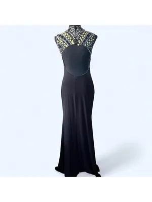 Vintage Y2K Betsy & Adam Beaded Evening Gown Size 6 🖤 thumbnail 4