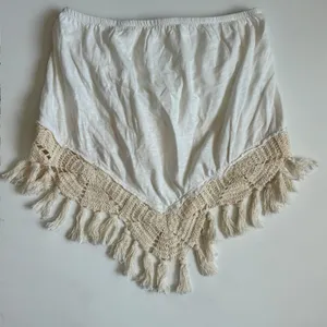 Free People Womens White Cotton Crochet Tassel Handkerchief‎ Tube Top Small Boho thumbnail 5