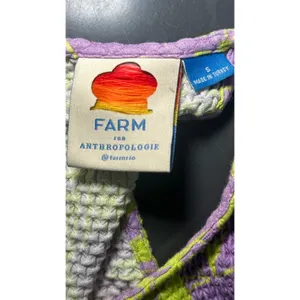 Farm Rio Anthropologie Maxi‎ Dress Tropical Smocked S Purple Lime Green Floral thumbnail 4