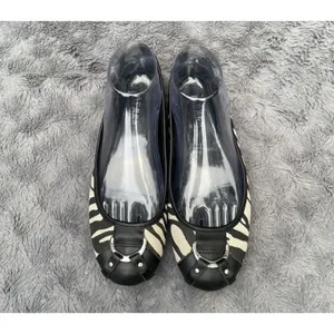 Zebra Ballet Flats Lauren Ralph Lauren Abigail II Black White Buckle Size 8B thumbnail 2