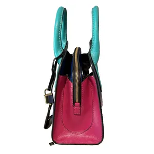 Marc Jacobs Little Big Shot Leather Tote Teal Blue Playboy Strap Satchel NWOT thumbnail 4