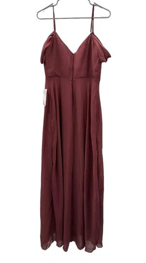 Birdy Grey Devin Convertible Chiffon Bridesmaid Maxi Dress in Spice Sz M NEW thumbnail 1