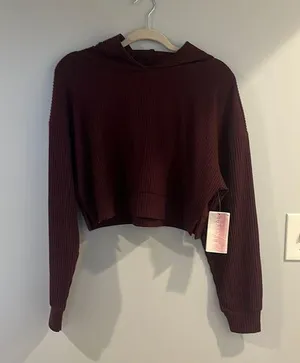 altard state maroon size small cropped sweatshirt thumbnail 1