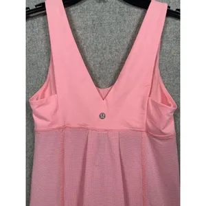 Lululemon Hustle and Bustle Tank Top Womens‎ Size 4 Pink Stripe V-Neck Workout thumbnail 6
