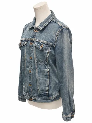 Madewell Medium Blue Denim Jean Jacket 100% Cotton Classic Trucker thumbnail 2