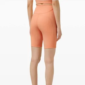 Lululemon Ribbed Contoured High-Rise Short 8" Malibu Peach Biker Shorts Size 4 thumbnail 3