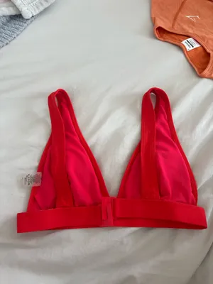 Pink lily red bathing suit top  thumbnail 2
