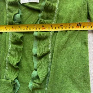 Abercrombie & Fitch Y2K vintage 2000s Green Ruffled Henley sweater kids XL thumbnail 8