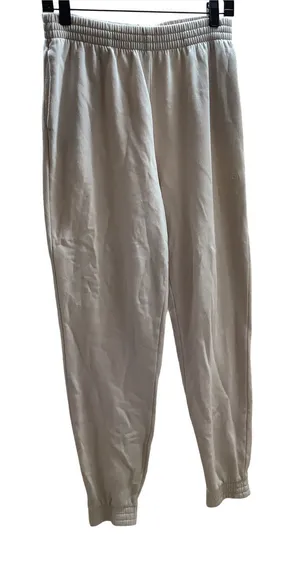 PINK Victoria’s Secret Size Medium Cream Drawstring Waist Sweatpants, Preloved thumbnail 1