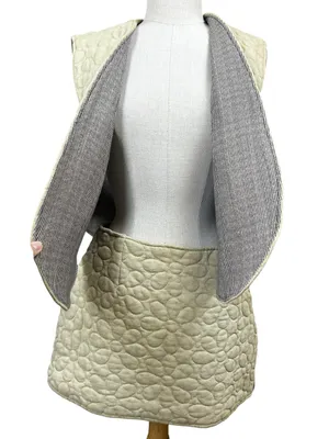 Free People Folk Floral Daisy Quilted Vest & Skirt Suit Set Size Small thumbnail 5
