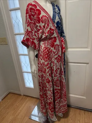Farm Rio 100% Rayon Mixed Pineapple Garden Wrap Dress Size small thumbnail 10