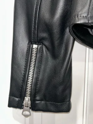Scoop Faux Leather Women's Black Jacket Small thumbnail 5