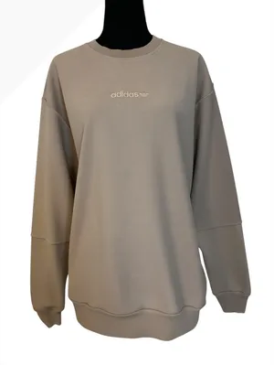 adidas Oversized Crewneck Sweatshirt in Beige, Size L thumbnail 1