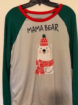 Jammies for Your Families “Mama Bear” Polar Bear Top – L thumbnail 2