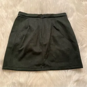 Naggoo Women's Size‎ Medium High Waist Mini Skirt Army Green Faux Suede Button thumbnail 8