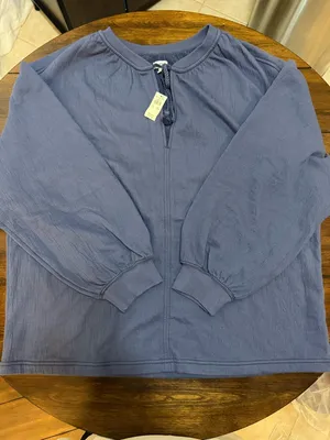 NWT aerie Women’s Large Light Blue  Pullover Jacket thumbnail 1