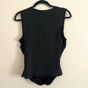 NWT Express Body Contour Silky Wrap Tank Top Shell V-Neck Black Sz L thumbnail 12