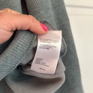 Urban Outfitters Jax turquoise inside out cropped notch neck sweater small thumbnail 7