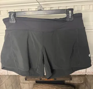Lululemon Black Running Shorts Built In Liner Size 6 thumbnail 1
