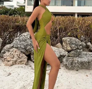 SheIn Green cut out maxi dress thumbnail 5