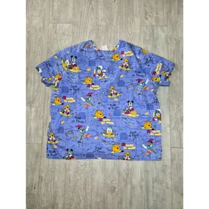 Disney Halloween Scrub Top in Lavender 2X Mickey Mouse thumbnail 8