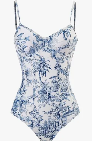 NEW Catalpalev 1 Pc Swimsuit Floral Tummy Control Slimming Bathing Suit M thumbnail 1