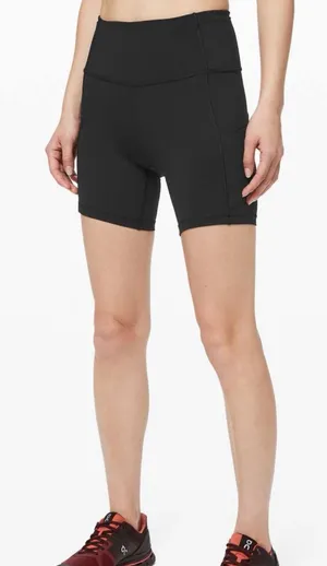 Lululemon Fast and Free High Rise Shorts Black Performance Bike Shorts Size 4 thumbnail 1