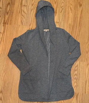 LOFT Gray Open-Front Cardigan thumbnail 1