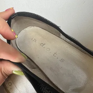 D.O.T.S. Black Woven Leather Square Toe Ballet Flats Made in Italy Size 42.5 thumbnail 7