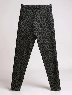 Abercrombie & Fitch XXS Cheetah print High Waisted Leggings Gray Black thumbnail 1
