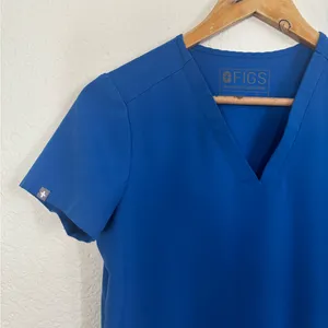 Figs Royal Blue Women's Short Sleeve Blue Top thumbnail 4