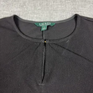 Lauren Ralph Lauren Tank Tunic Womens L Black Round Neck Sleeveless Jersey Top thumbnail 7